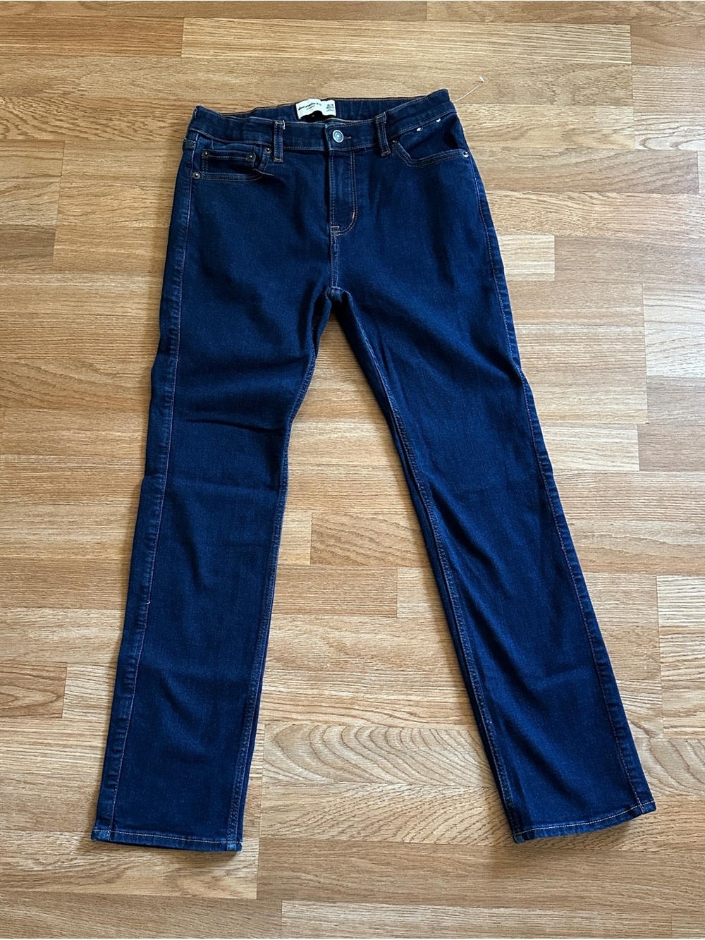 Abercrombie Kids Straight Leg Dark Wash Denim Jeans